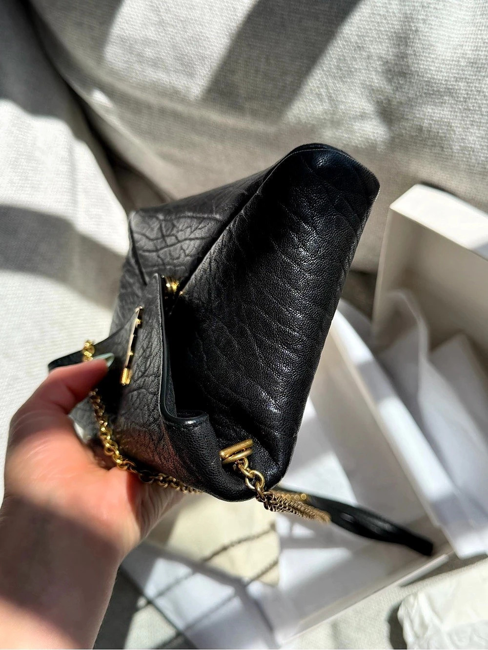 Saint Laurent Uptown Chain Wallet Black Like New - Picture 9 of 10